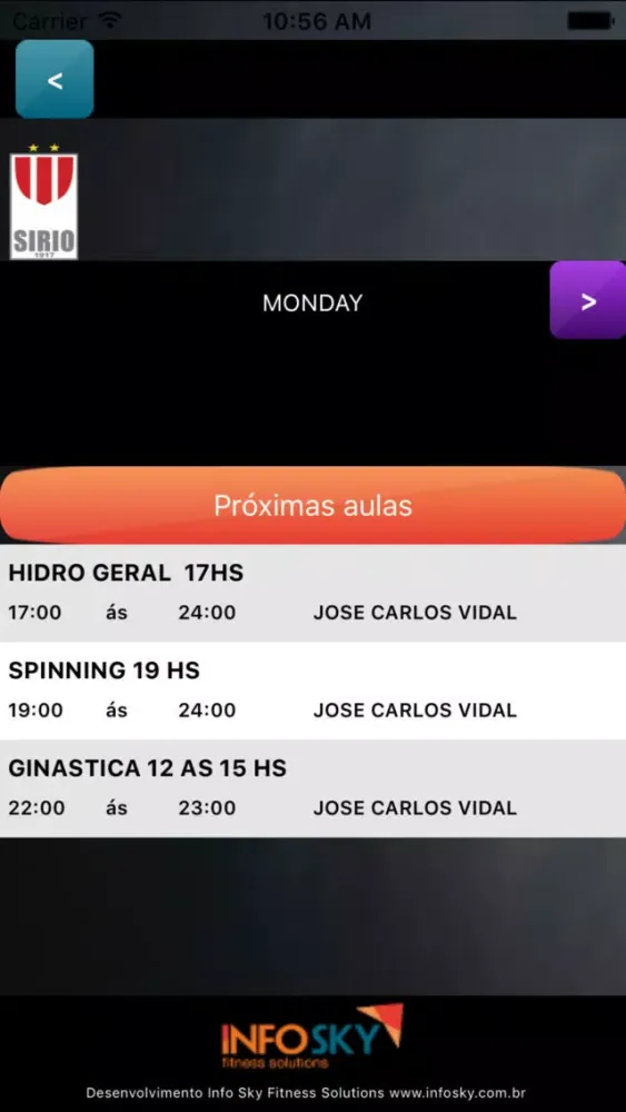 Zrzuty ekranu Mobile Aluno Clube Sirio