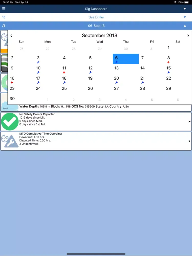 Ảnh chụp màn hình của RIMDrill Mobile Reporter iPad 