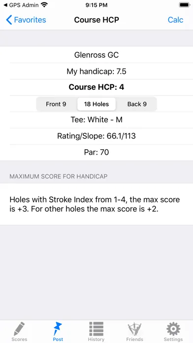 Golf Handicap Tracker & Scores スクリーンショット