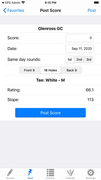 Golf Handicap Tracker & Scores スクリーンショット