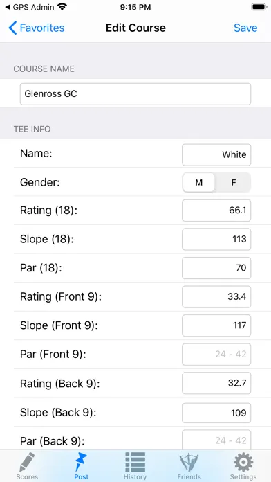 Golf Handicap Tracker & Scores スクリーンショット