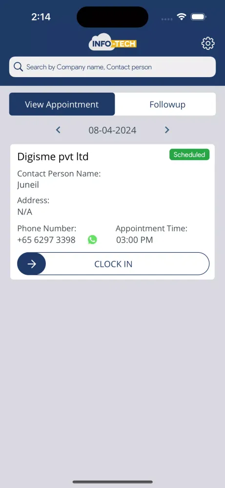 INFO-TECH CRM 스크린샷