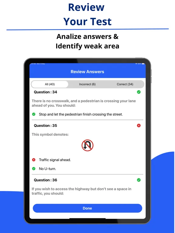Kentucky DMV Permit Test Prep iPad  Screenshots