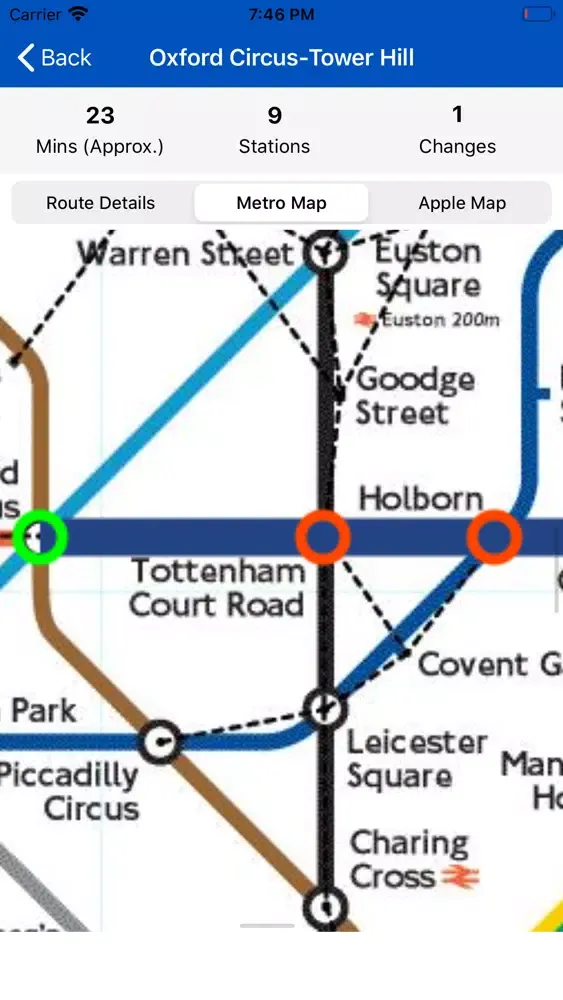 London Tube - Route Planner سکرین شاٹس