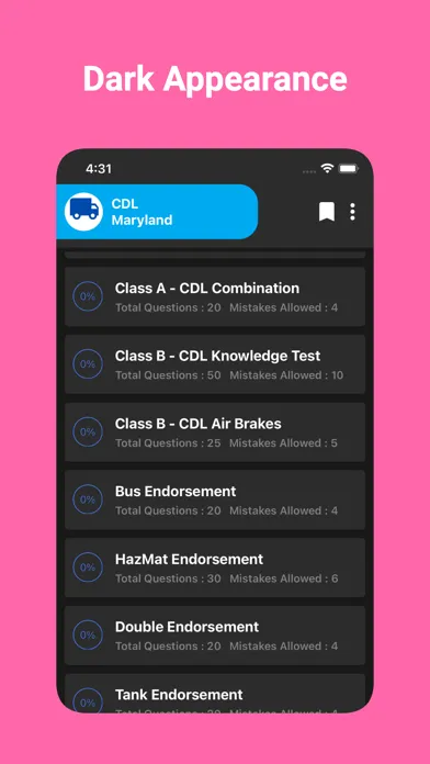 Screenshot di Maryland CDL Prep Test