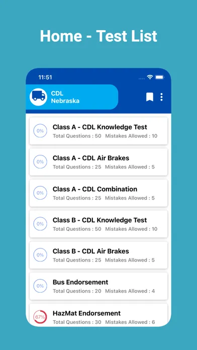 Nebraska CDL Prep Test स्क्रीनशॉट