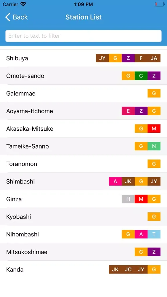 Capturas de tela do Tokyo Metro - Route Planner