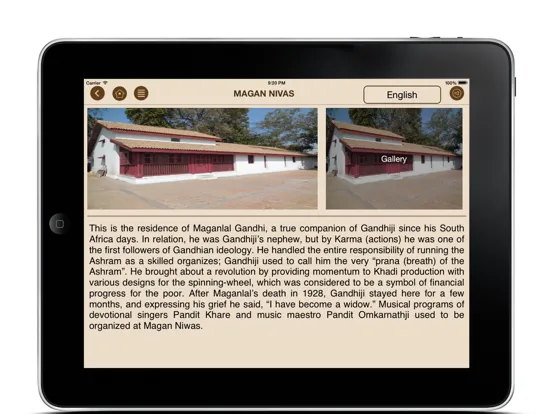 ภาพหน้าจอของ Sabarmati Ashram Digital Guide iPad 