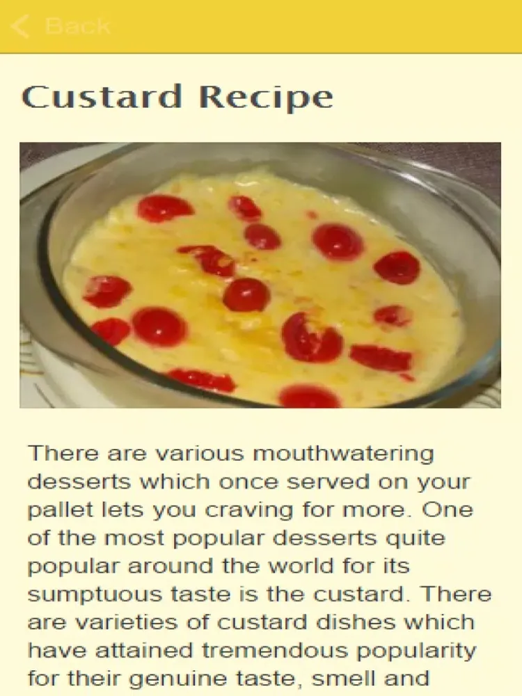Ảnh chụp màn hình của Custard Recipes iPad 