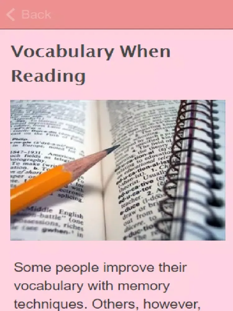 How To Improve Vocabulary iPad  Screenshots
