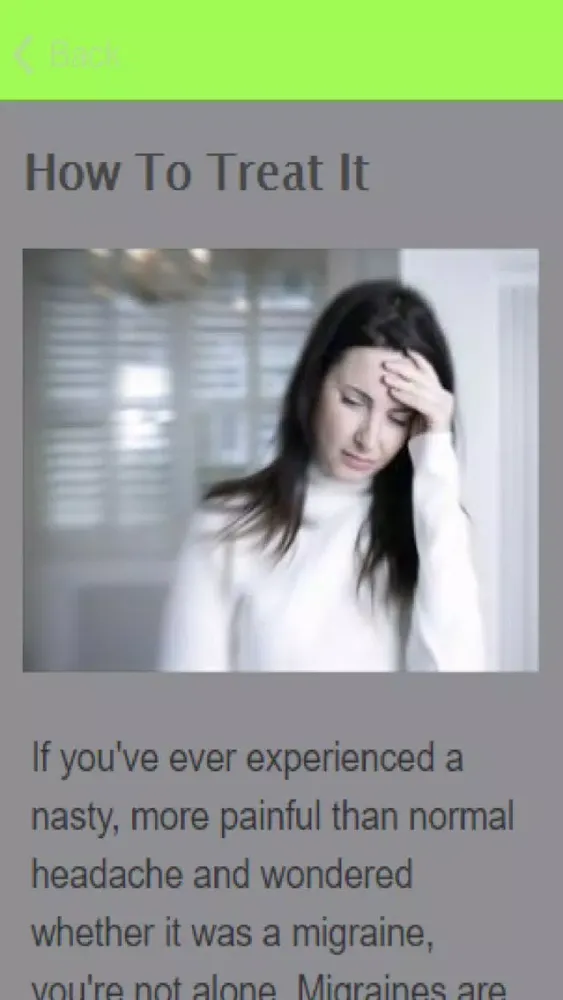 How To Treat A Migraine应用截图
