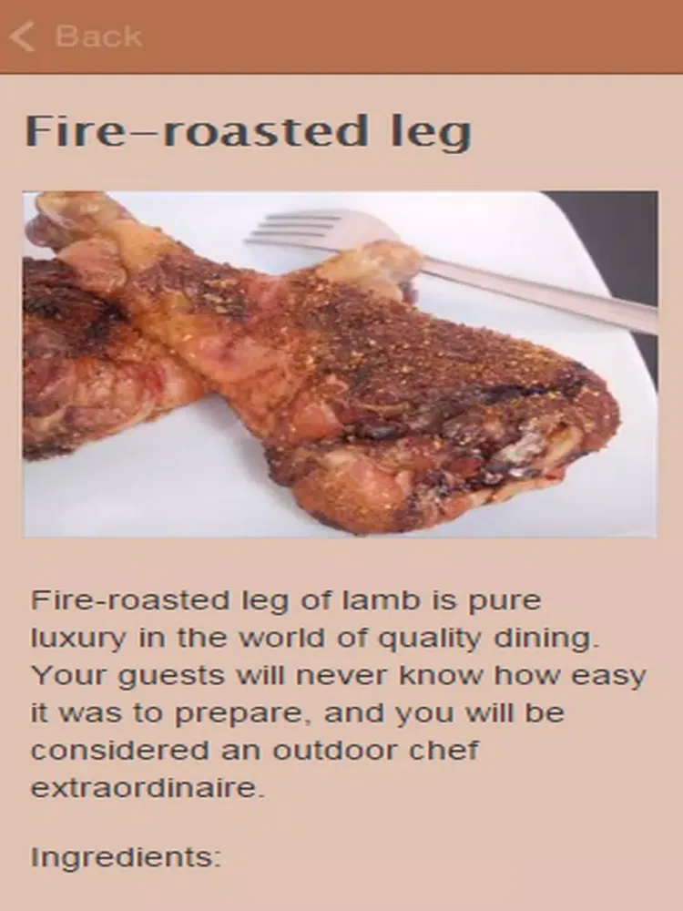 Capturas de pantalla de Leg Of Lamb Recipes iPad 