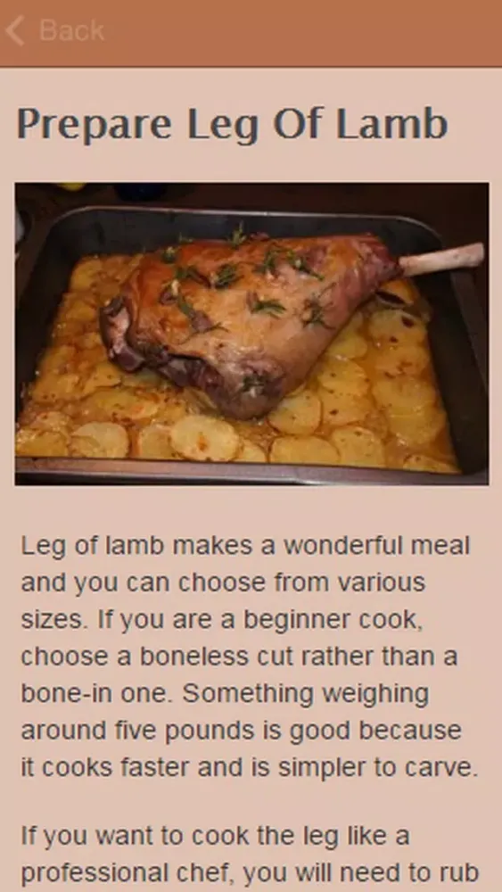 Capturas de pantalla de Leg Of Lamb Recipes