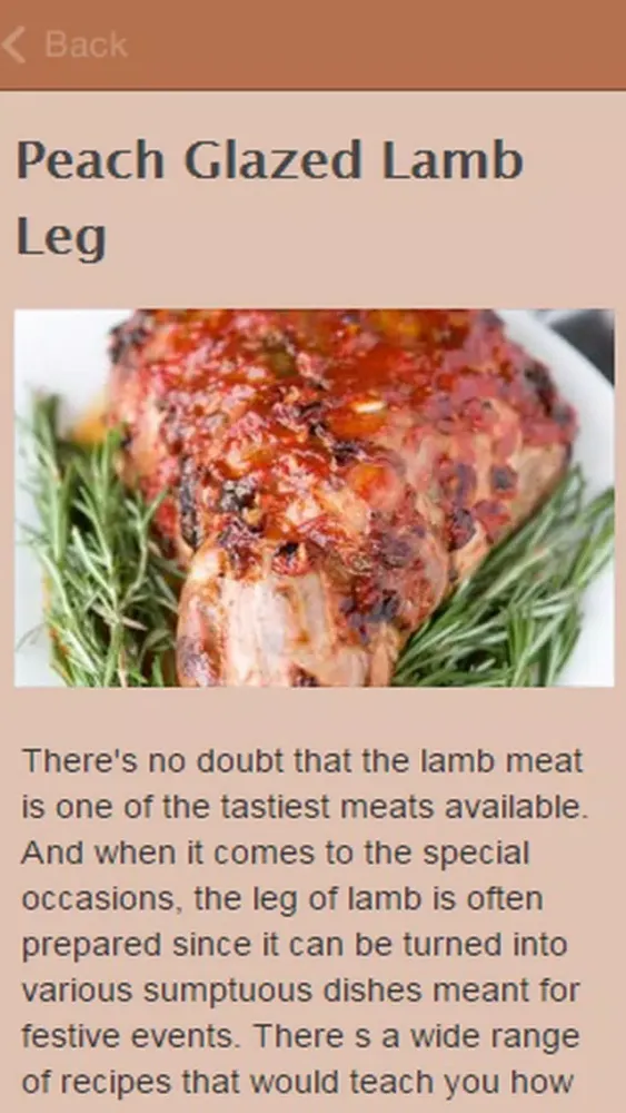 Capturas de pantalla de Leg Of Lamb Recipes