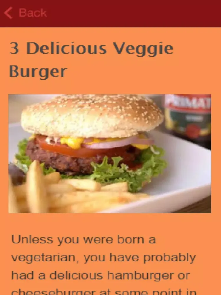 تصاویر Veggie Burger Recipes iPad 