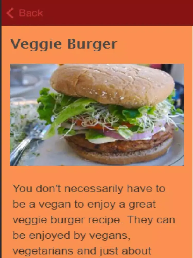 تصاویر Veggie Burger Recipes iPad 