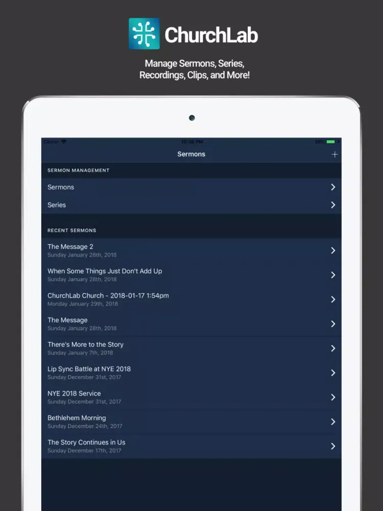 ChurchLab iPad  Screenshots