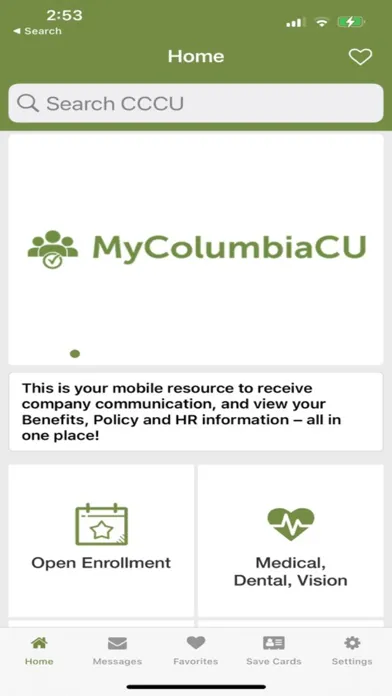Zrzuty ekranu MyColumbiaCU