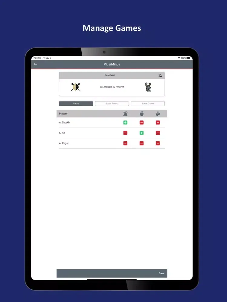 Plus/Minus Admin iPad  Screenshots