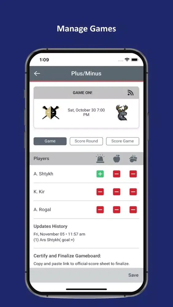 Plus/Minus Admin Screenshots