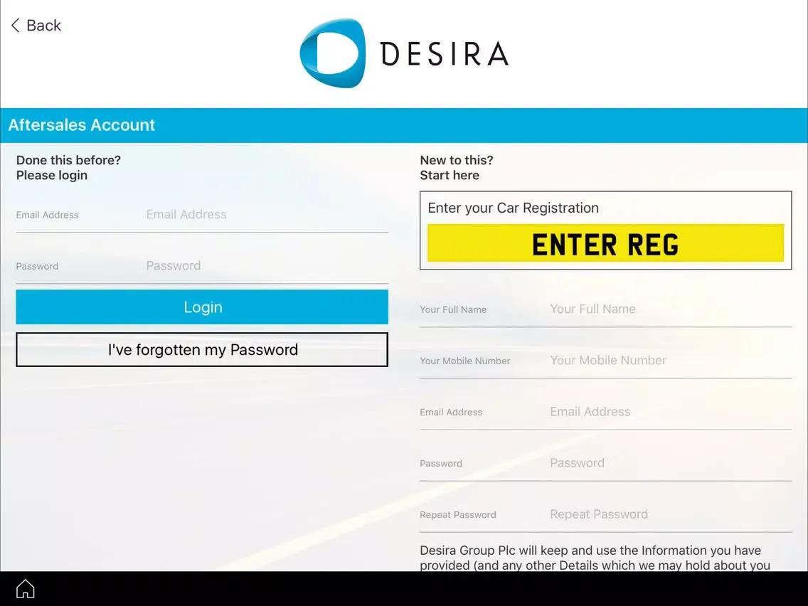 Tangkapan skrin Desira iPad 