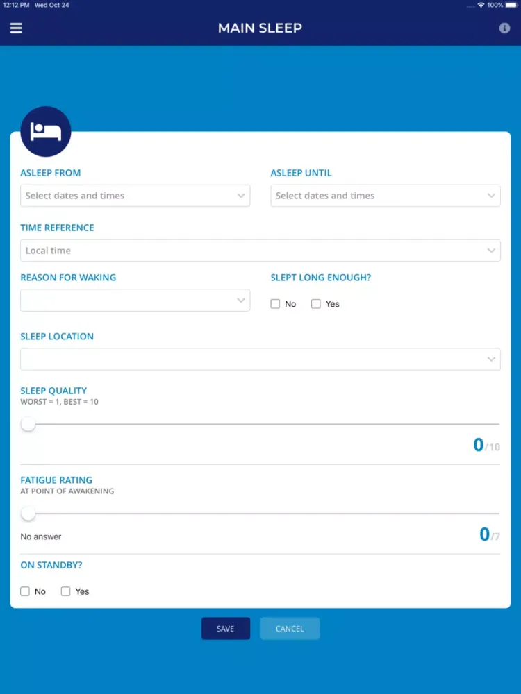 ภาพหน้าจอของ FRMSc data collection app iPad 