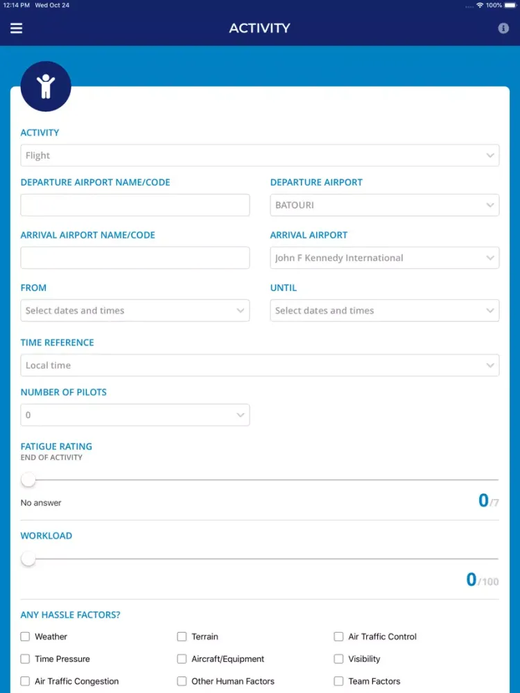 ภาพหน้าจอของ FRMSc data collection app iPad 