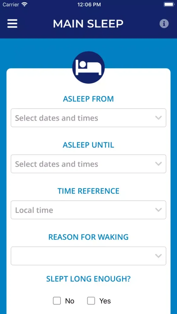 ภาพหน้าจอของ FRMSc data collection app
