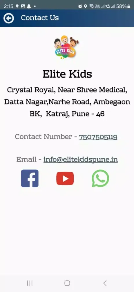 Screenshot di Elite Kids Pune