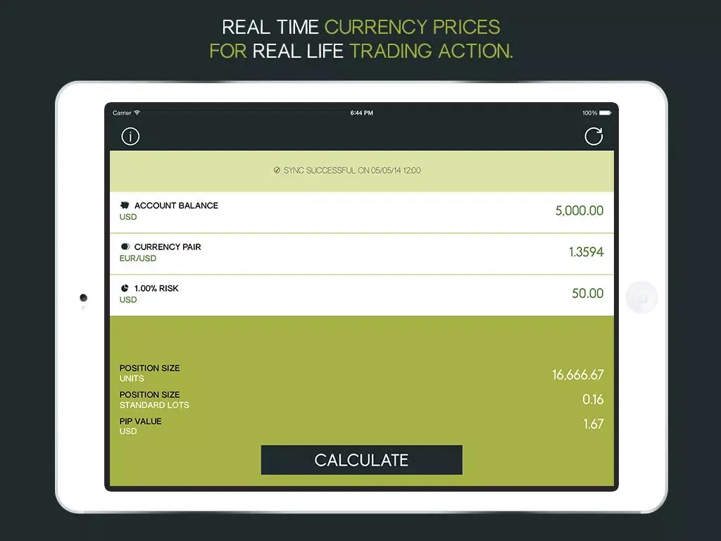 Forex Trade Calculator - A Position Size & Pip Value Trading Tool For The FX Day Trader iPad Screenshots