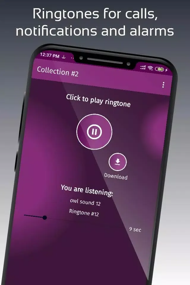 Owl Sounds and Ringtones سکرین شاٹس