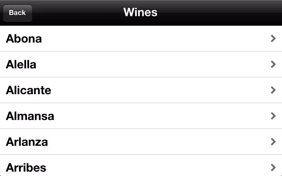 Screenshot di Wines and Vintages