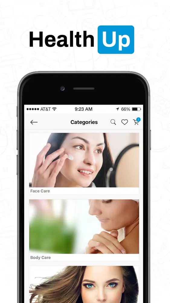 Capturas de tela do HealthUp Online Store