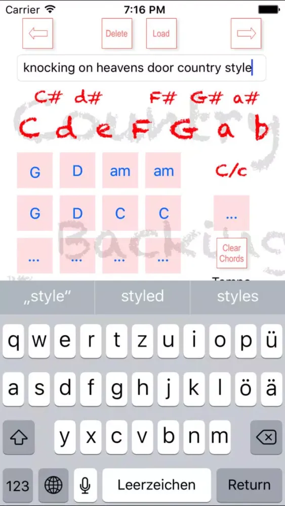 Ảnh chụp màn hình của Country Backing Tracks Creator