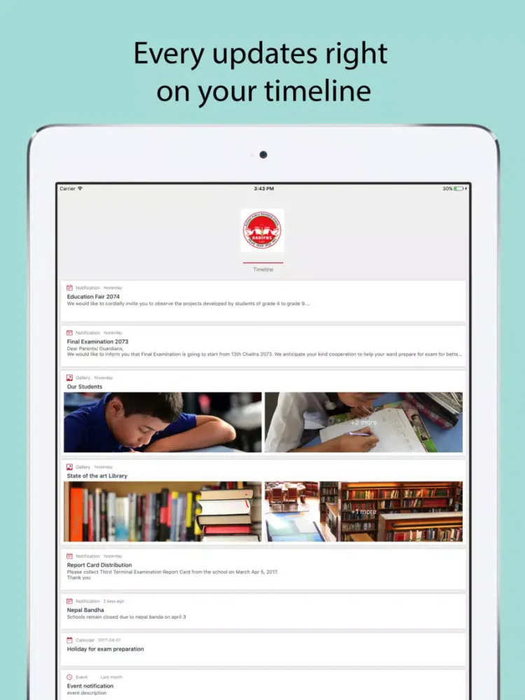 تصاویر Radiant Public Boarding School iPad 