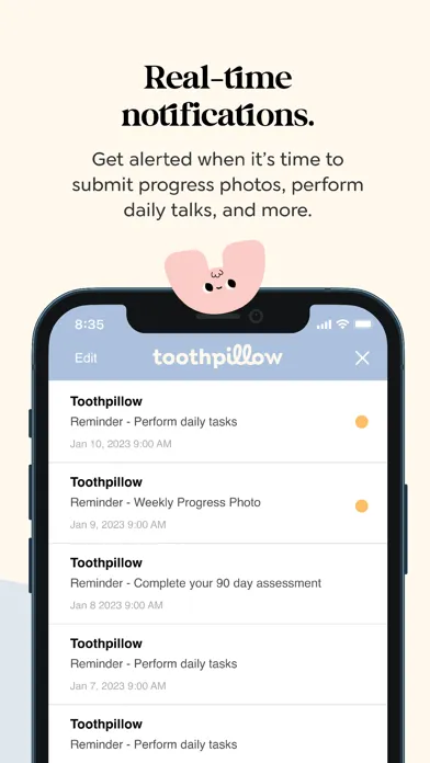 Tangkapan layar ToothPillow