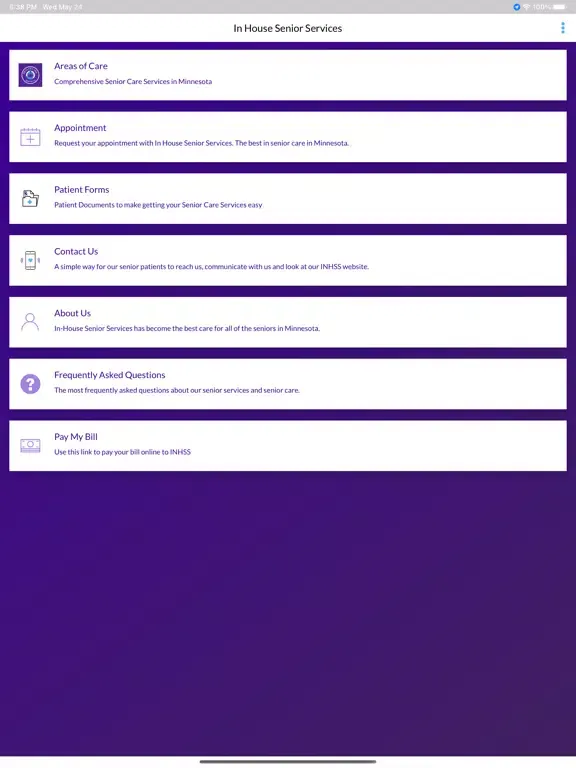 Capturas de pantalla de In House Senior Services iPad 