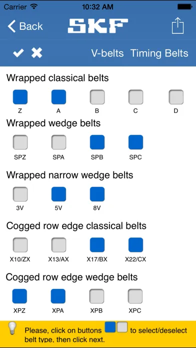 SKF Belt Calc سکرین شاٹس