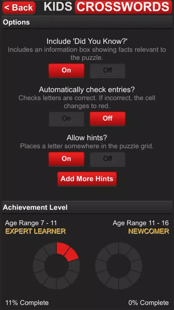 Capturas de tela do Kids Crosswords - English(US)