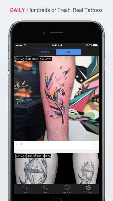 Inked - Your tattoo companion app - Find and save the best tattoo ideas and designs स्क्रीनशॉट