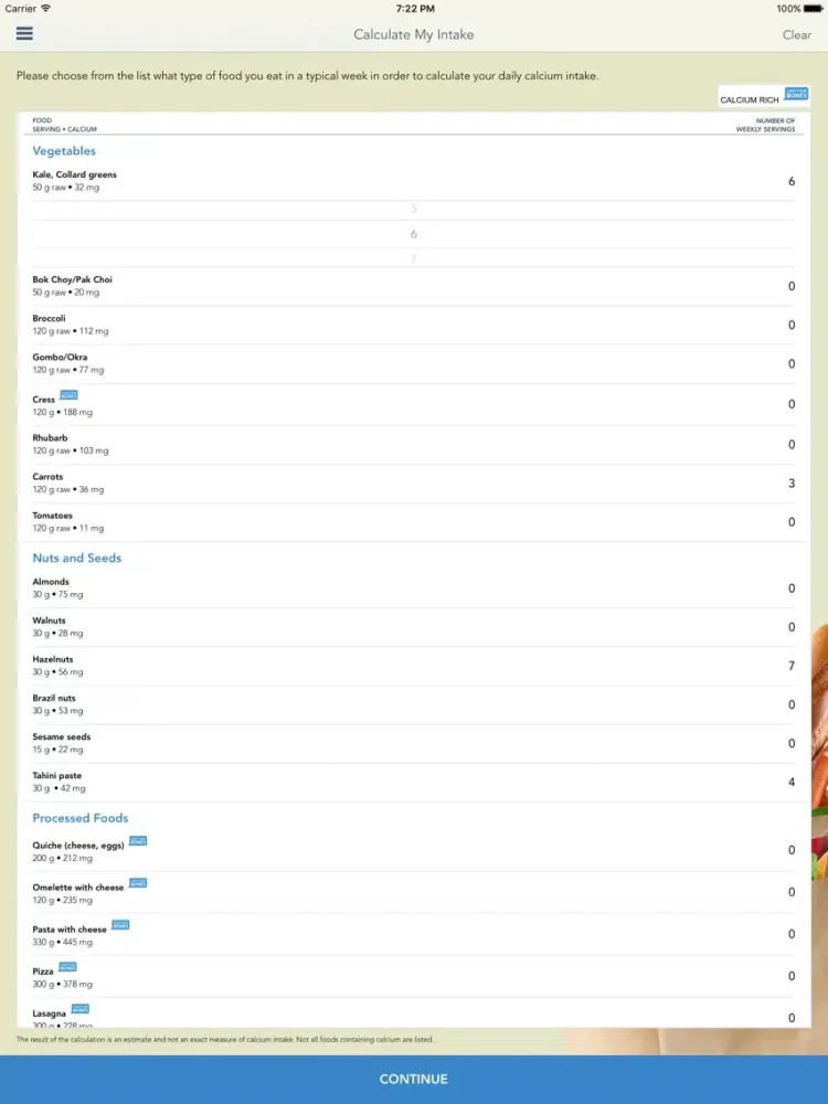 IOF Calcium Calculator iPad 应用截图