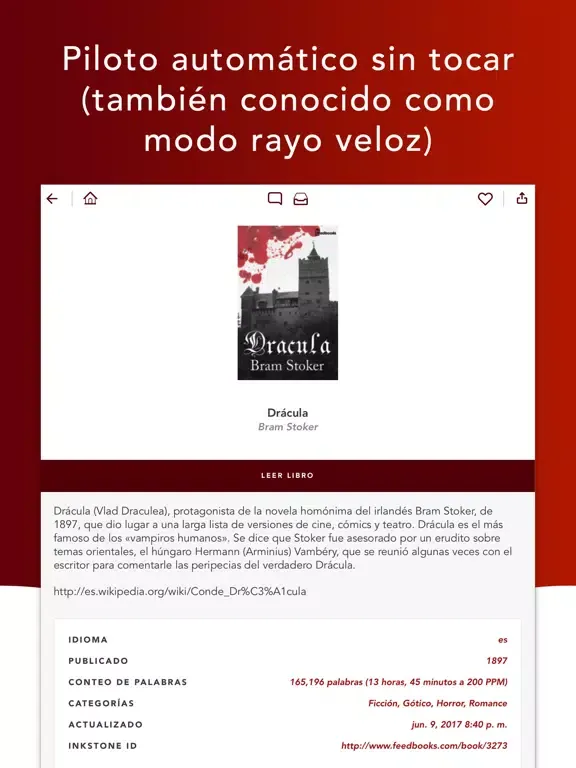 Capturas de tela do QuickReader Español iPad 