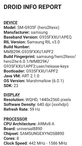 Droid Hardware Info应用截图