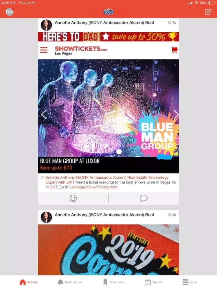 Tangkapan layar Inman Connect App iPad 