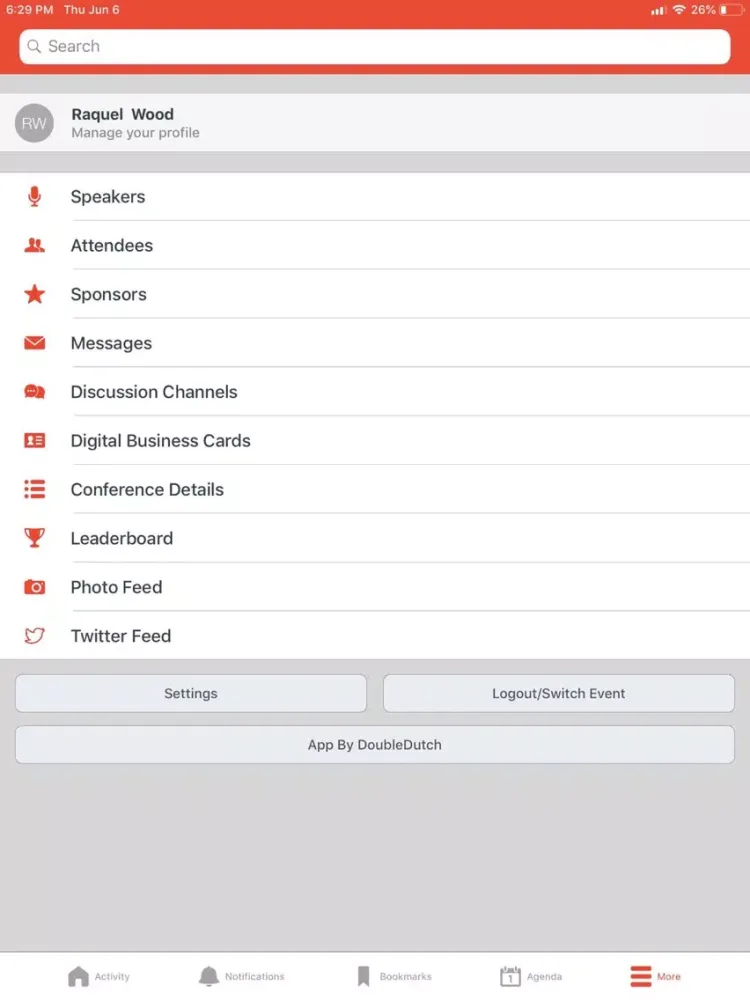 Tangkapan layar Inman Connect App iPad 