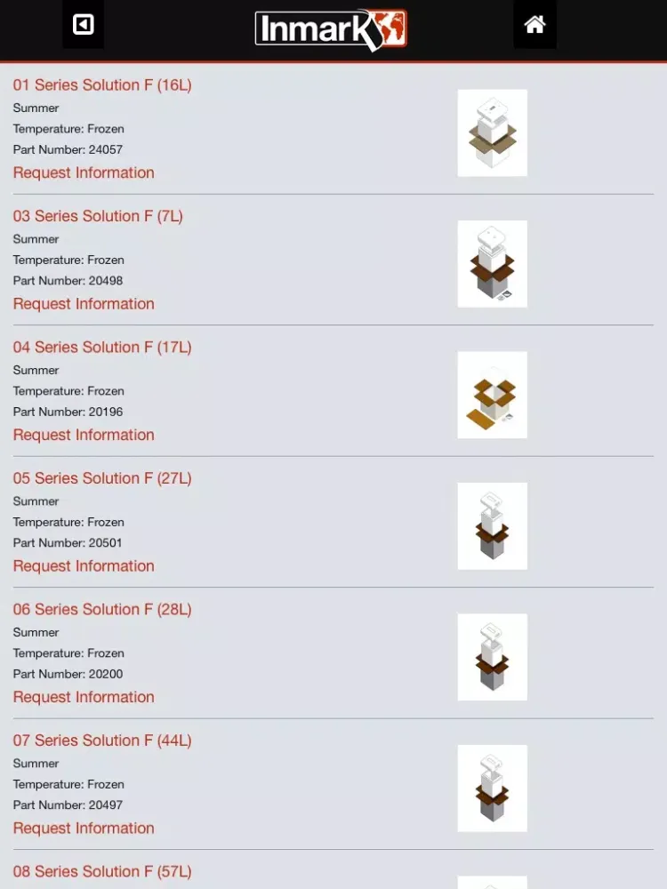 Inmark Packaging App iPad  Screenshots