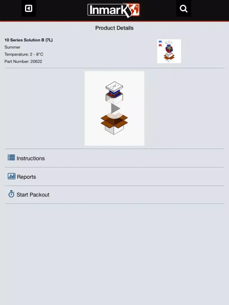 Inmark Packaging App iPad  Screenshots