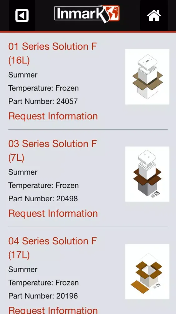 Inmark Packaging App Screenshots