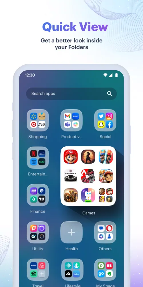 Tangkapan layar FolderWall: All Apps Organizer