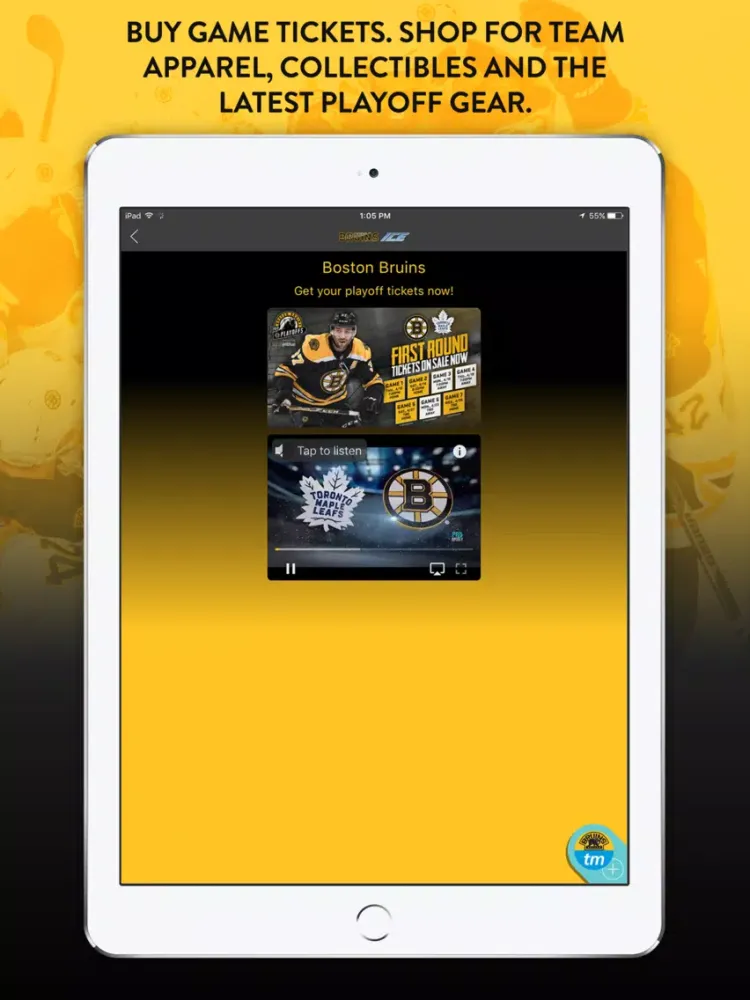 Capturas de pantalla de Bruins ICE iPad 